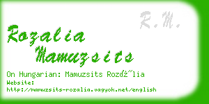 rozalia mamuzsits business card